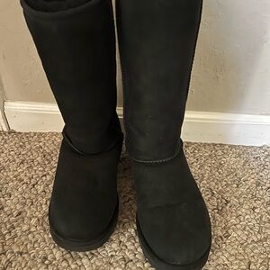 NEW UGG BOOTS Black, tall, never worn. Size 7.  Sadly, too small for me.